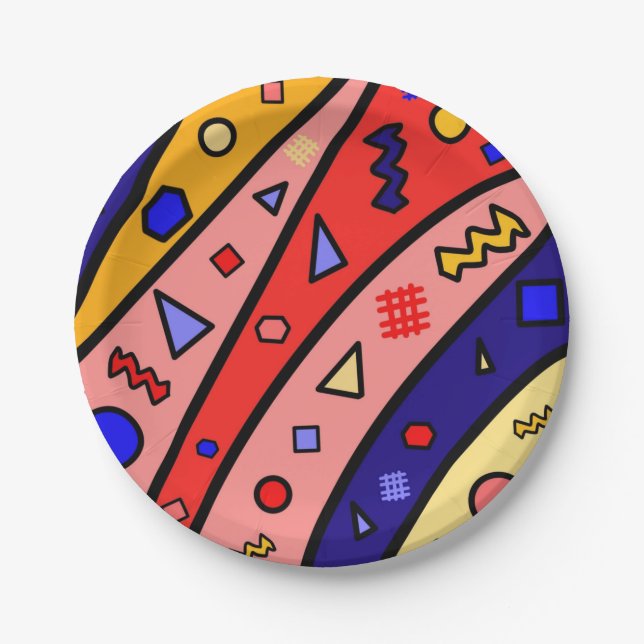 90's Retro Themed Paper Plates (Front)
