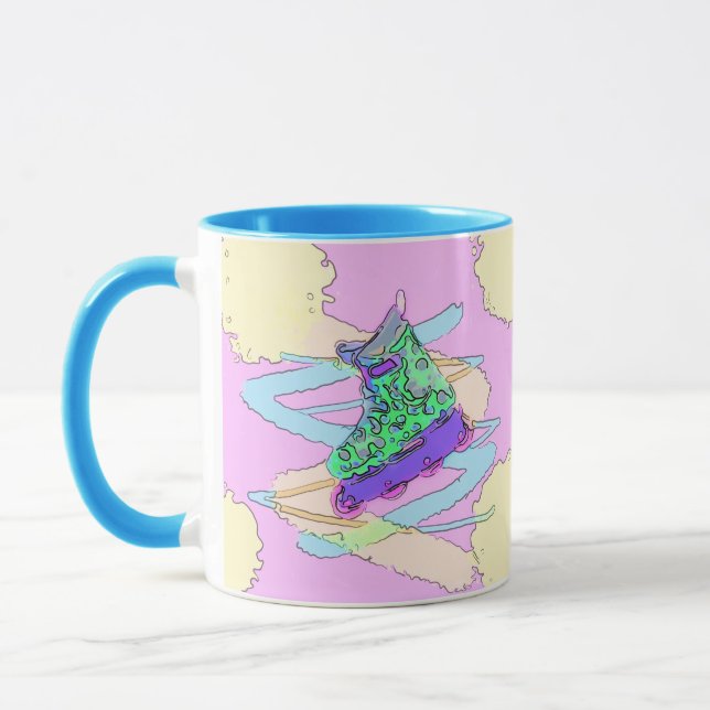 90's rollerblade splatter mug (Left)
