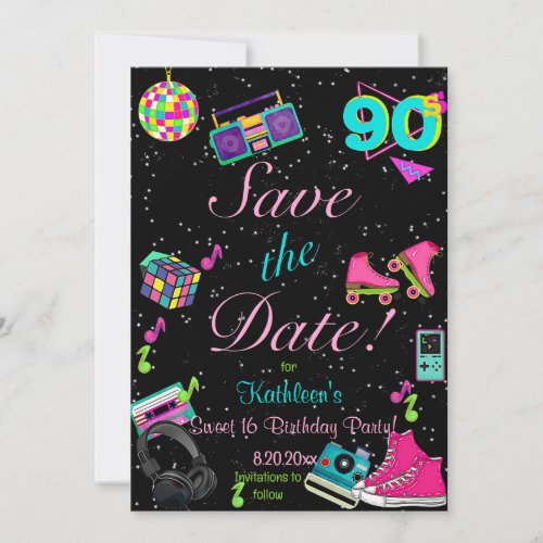 90s Save the Date Back to the 90s Any Age  Save The Date