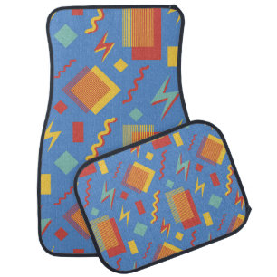 90s seamless pattern. Memphis background. Geometri Car Floor Mat