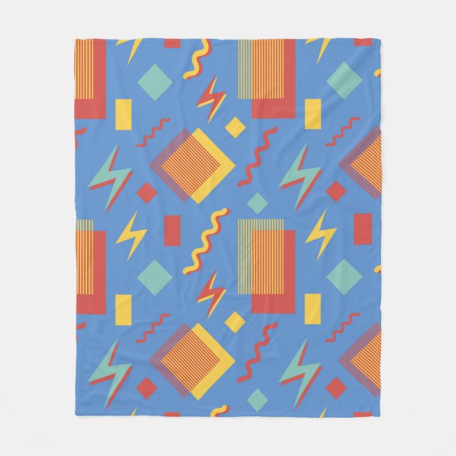 90s seamless pattern. Memphis background. Geometri Fleece Blanket (Front)