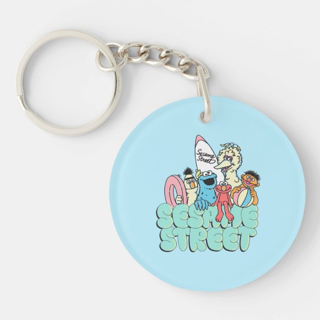 90's Sesame Street Vintage Surf Keychain (Front)