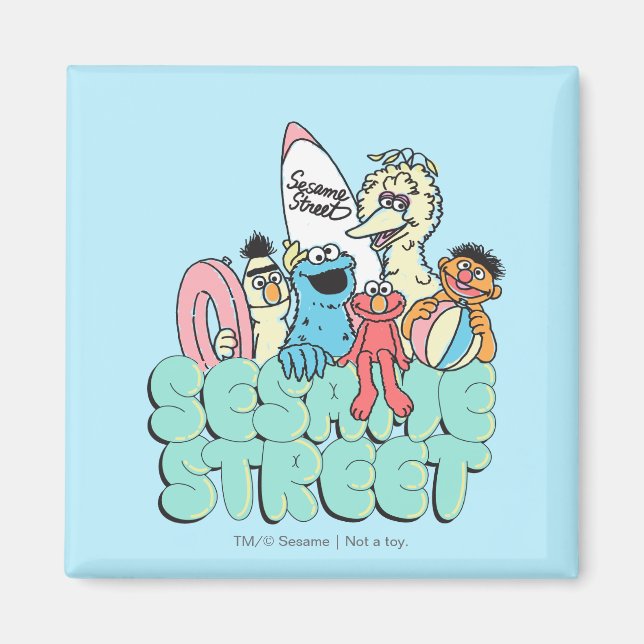 90's Sesame Street Vintage Surf Magnet (Front)