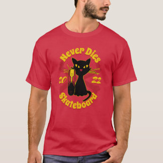 90s skateboard cat skateboard never dies family T-Shirt
