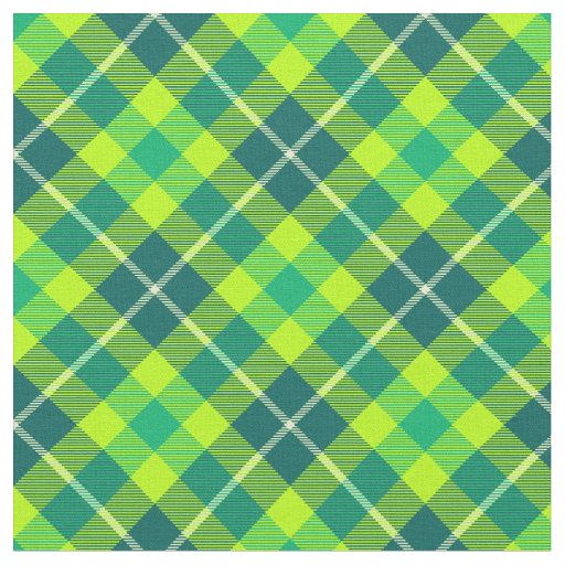 90s Slanted Plaid Bright Green Unisex Pattern Fabric