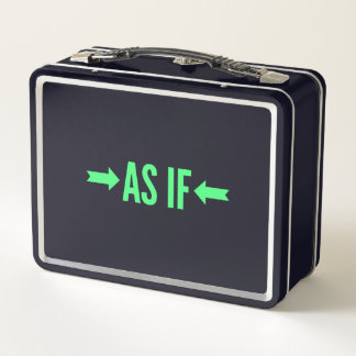 90s Slogan Lunch Box, Black Metal Lunch Box