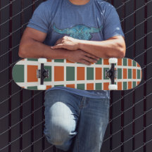 90s Streetwear Geometric Burnt Orange Sage Green
