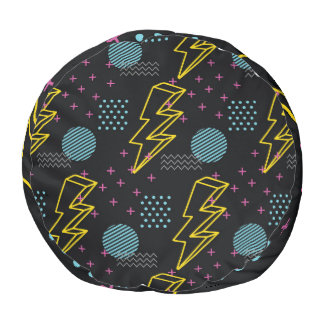 90's style: colorful abstract pattern pouf