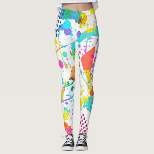 90s Style Colorful Geometric Retro Style Grunge Leggings