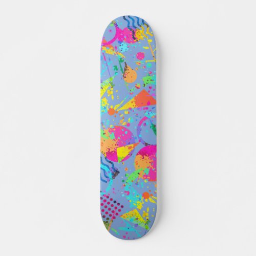 90s Style Colorful Geometric Retro Style Grunge Skateboard