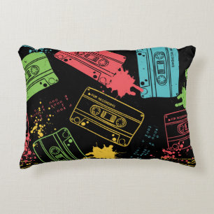 90s Style Cool Grunge Cassettes Accent Pillow