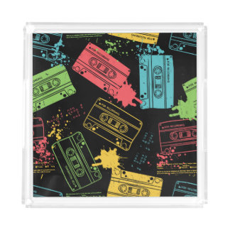 90s Style Cool Grunge Cassettes Acrylic Tray