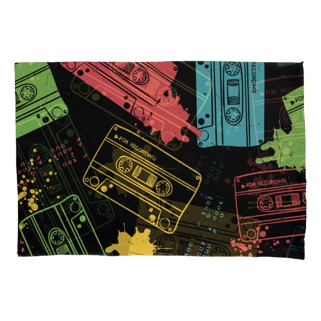 90s Style Cool Grunge Cassettes Pillow Case (Front)