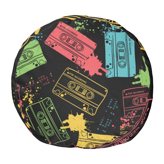 90s Style Cool Grunge Cassettes Pouf (Bottom)