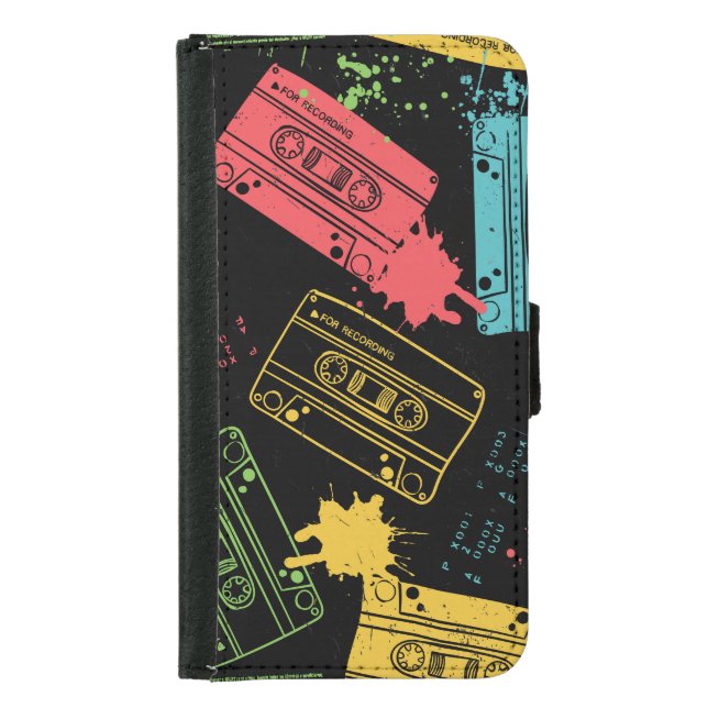 90s Style Cool Grunge Cassettes Samsung Galaxy Wallet Case (Front)