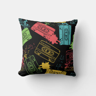 90s Style Cool Grunge Cassettes Throw Pillow