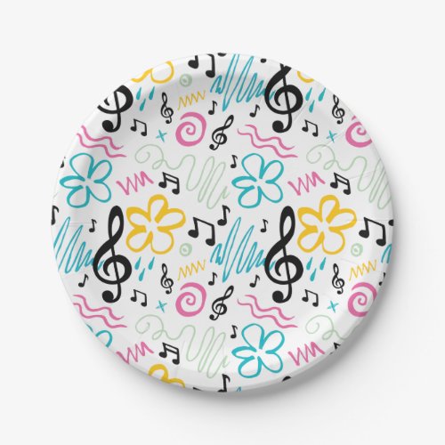 90s Style Music Paper Plates