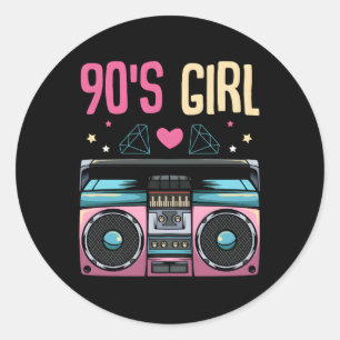 90'S Style Old Radio Classic Round Sticker