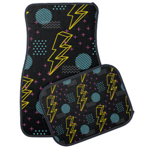 90's style seamless pattern car floor mat