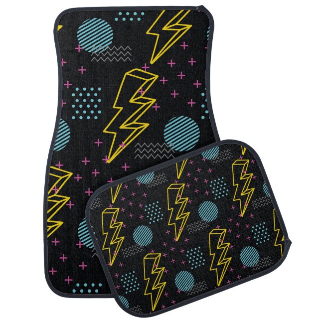 90's style seamless pattern car floor mat (Set)