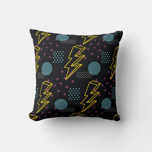 90's style seamless pattern throw pillow (Front)