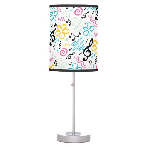 90s Style Treble Clef  Music Notes Table Lamp
