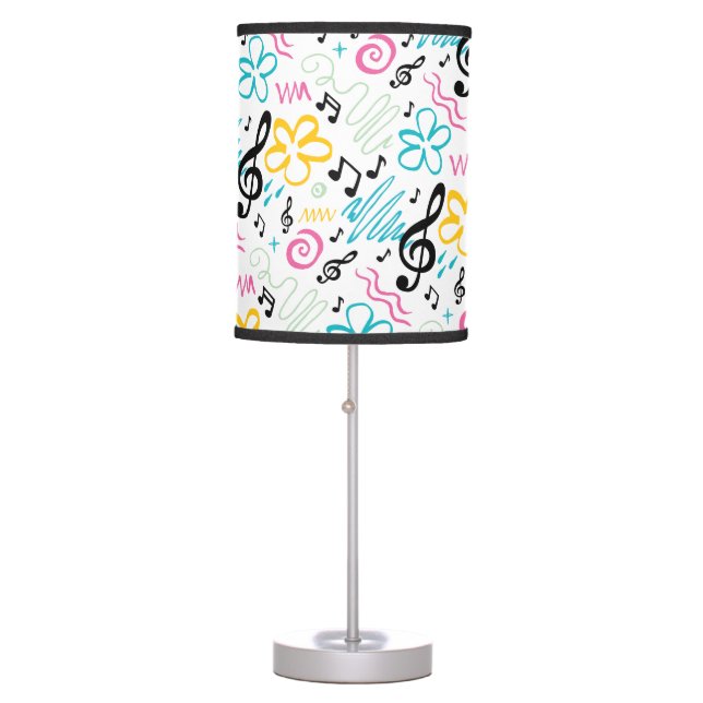 90s Style Treble Clef / Music Notes Table Lamp (Front)