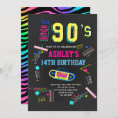 90s theme birthday invitation (Front/Back)