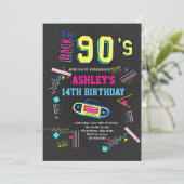 90s theme birthday invitation (Standing Front)