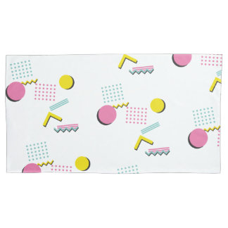 90s Theme Colorful Retro Memphis Pattern Pillow Case