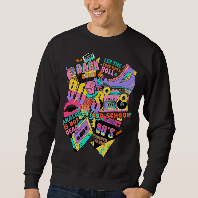 90s Theme Outfit Vintage Retro 90s Graphic Sweatshirt (Front)