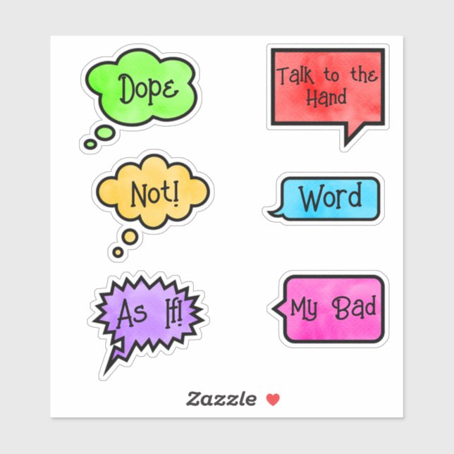 90s Throwback Phrase Sticker (Sheet)