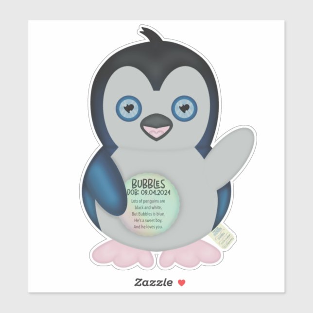 90s Throwback - Pixel Babies Plushie (Bubbles the  Sticker (Sheet)