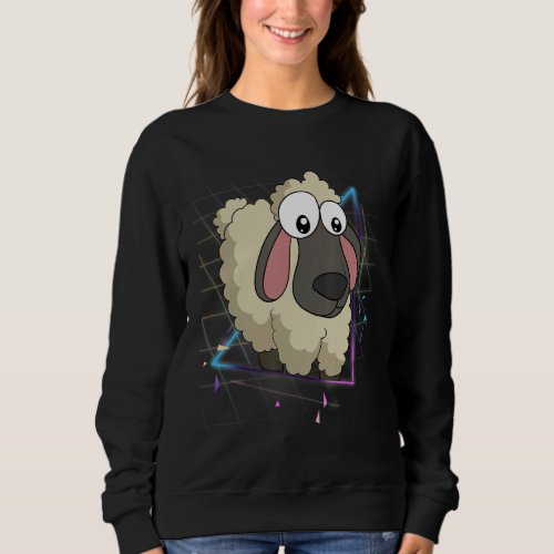 90s Vaporwave Aesthetic Farm Animal  Farmer Sheep Sweatshirt