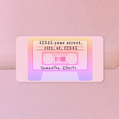 90s Vaporwave Pastel Pink Y2 Return Address Label