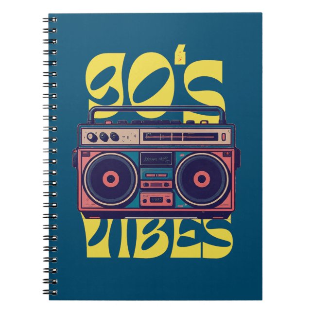 90's vibe vintage Boombox    Notebook (Front)
