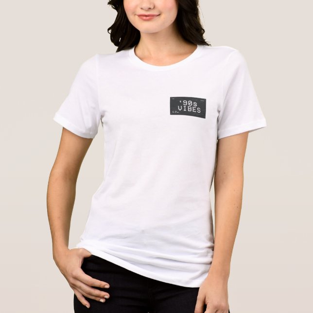90s Vibes Retro Glitch Design Tri-Blend Shirt (Front)