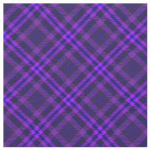 90s Vibrant Plaid Pattern Abstract Grunge Purple Fabric