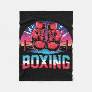 90s Vintage Boxing Gloves Fighter Boxer Fleece Blanket