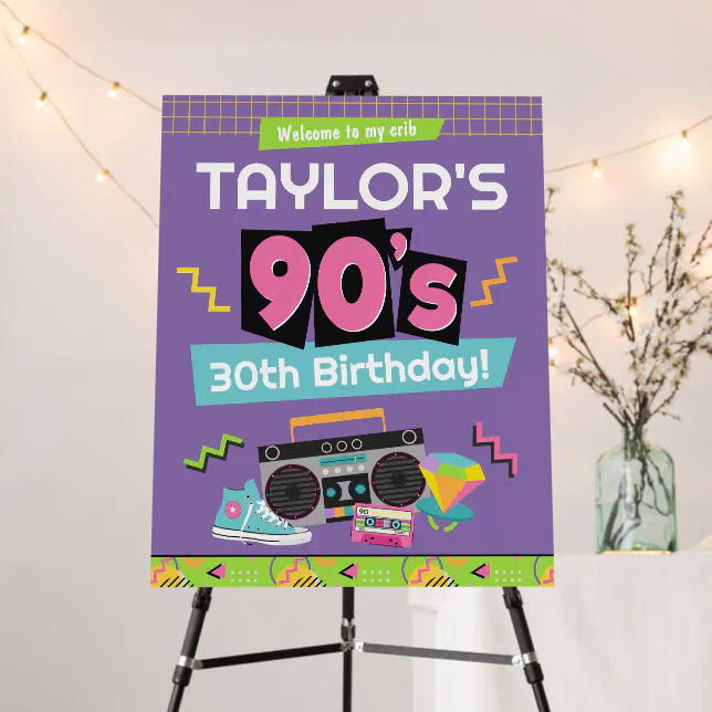 90s Welcome Sign, 90s Party Theme Welcome Sign
