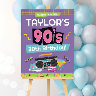 90s Welcome Sign, 90s Party Theme Welcome Sign