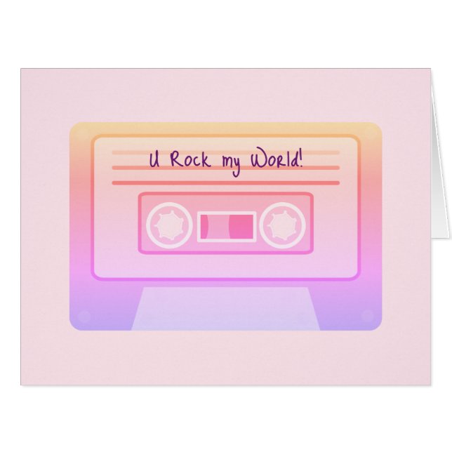90s y2k Vaporwave Pink Valentines Day Card (Front Horizontal)