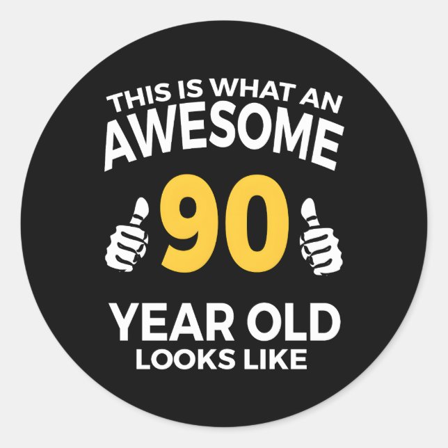 90Th 90 Classic Round Sticker (Front)