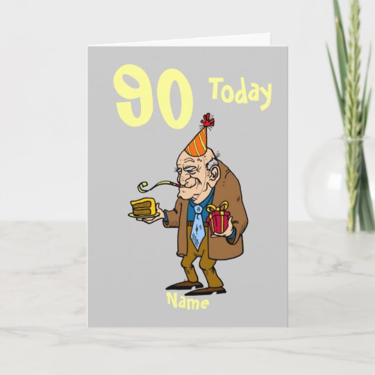 90th 90 today birthday cartoon personalized card | Zazzle.com