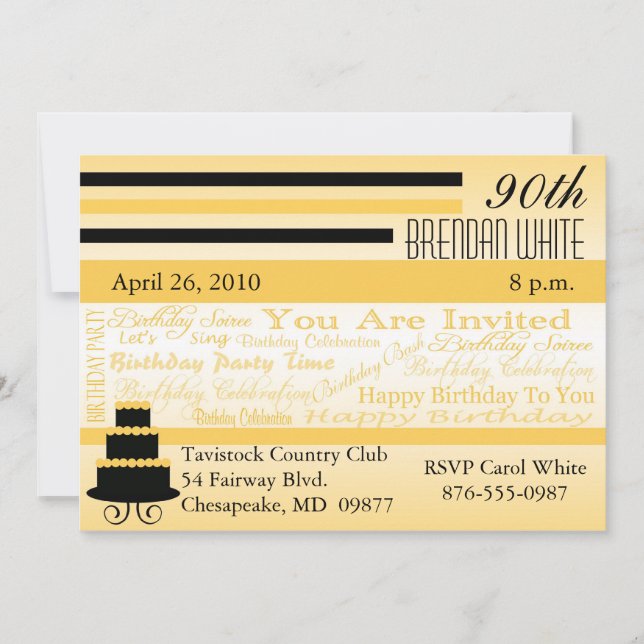 90th - 99th Birthday Invitations-Enter Your Age Invitation (Front)