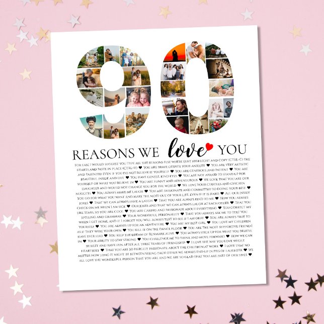 90th birhtday reasons why we love you photo poster (Creator Uploaded)