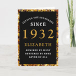 90th Birthday 1932 Black Gold Elegant Card<br><div class="desc">90th birthday black and gold birthday card for those special people born in 1932. Easily customize the text to the front and the interior of this birthday card using the template provided. Part of the setting standards range of greeting cards.</div>