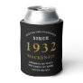 90th Birthday 1932 Black Gold Name Year Can Cooler