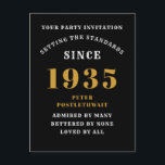 90th Birthday 1935 Black Gold Postcard<br><div class="desc">Elegant Black and Gold 90th Birthday Invitation - Create Your Own Personalized Design. Setting the stage for a remarkable celebration starts with the perfect invitation. Our elegant black and gold 90th birthday invitation is the perfect choice for this milestone event. Bathed in black for a touch of sophistication and adorned...</div>