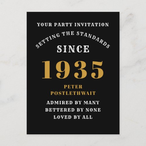 90th Birthday 1935 Black Gold
